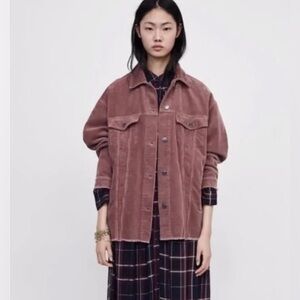 ZARA Dusty Mauve Corduroy Jacket